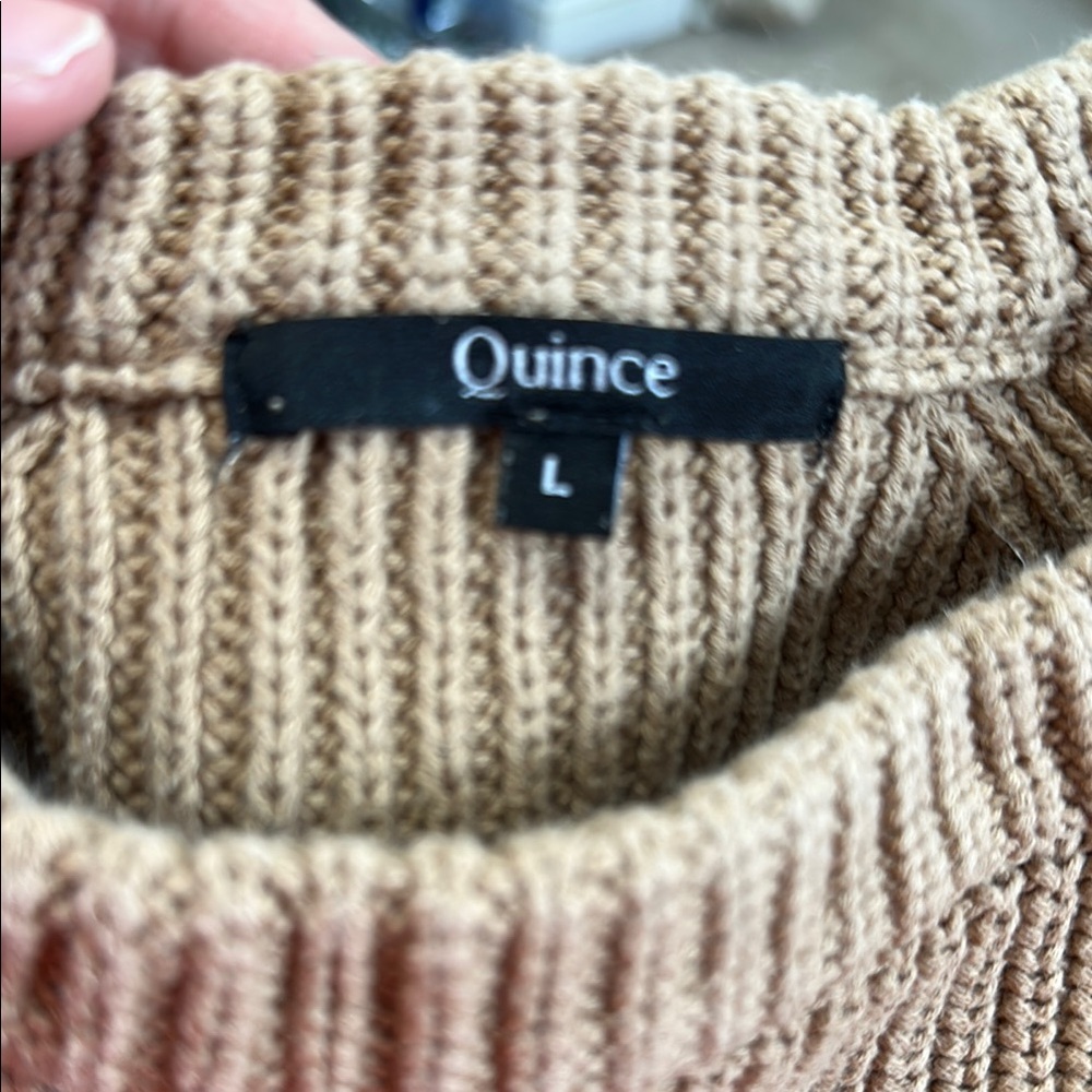 Quince Women's Crew Neck Sweater - Tan - Picture 7 of 10